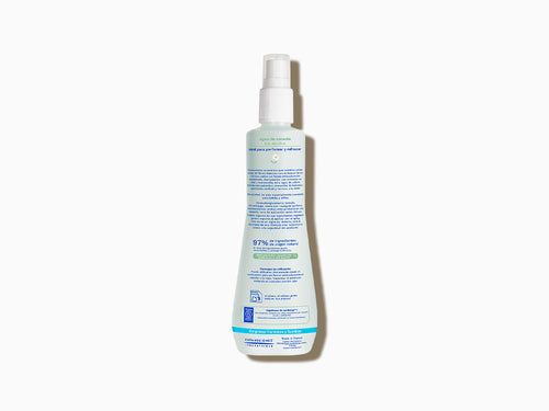 Reverso del bote de 200ml del agua de colonia de bebé de Mustela con todos sus ingredientes - Mustela España - 3