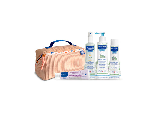 Neceser de Mustela para regalar con 4 productos: Crema bálsamo 123,  agua para peinar refrescante, Hydra bebé leche corporal y Gel de baño suave. - Mustela España - 5