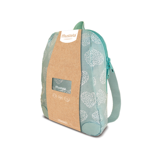 Mochila para bebés y niños en color verde con estampado de corazones. - Mustela España - 2