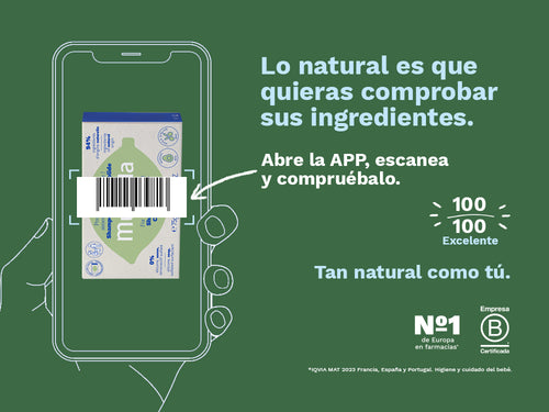 El champú sólido no lleva jabón, conservantes, siliconas, tensioactivos sulfatados. Tiene una nota de 100/100 en las app de valoración de los cosméticos. - Mustela España - 3
