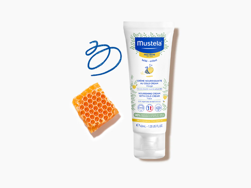 Envase de 40ml de crema facial nutritiva de Mustela, al cold cream y con cera de abeja bio. - Mustela España - 4