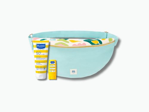 Rutina dúo solar: stick solar SPF 50, leche solar SP50+ y riñonera - Mustela España - 1