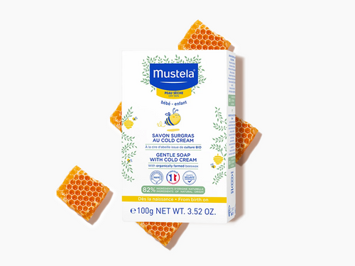 Caja del jabón sobregraso nutritivo e hidratante de Mustela, al cold cream y con cera de abeja bio. - Mustela España - 5