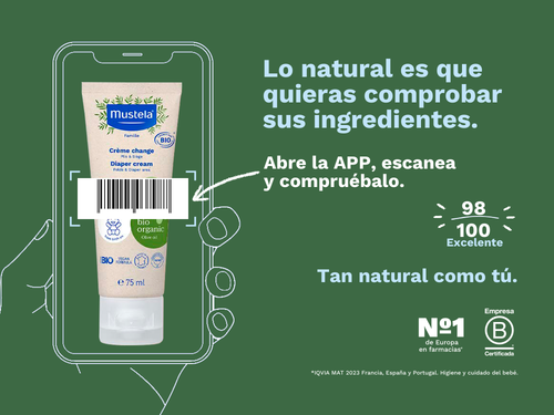 La Crema Pañal de Mustela tiene una valoración 98/100 excelente en apps como Yuka por sus ingredientes. - Mustela España - 3