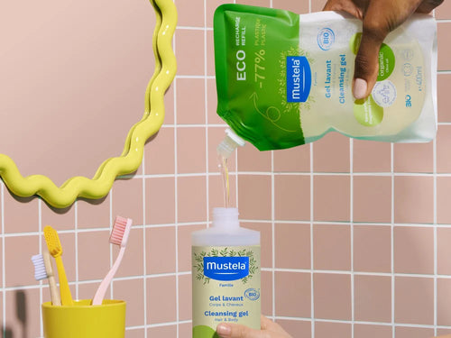 El eco-recarga permite ahorrar el uso de plástico de un solo uso. slider - Mustela España - 3