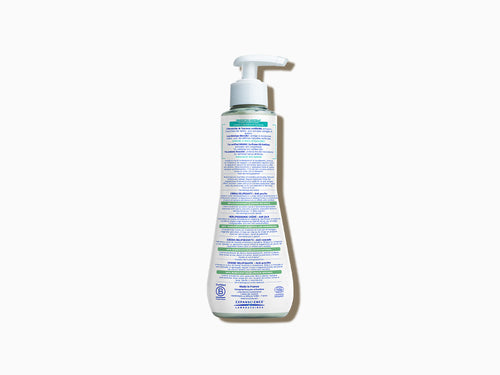 El bote de la crema Stelatopia +, crema relipidizante antipicor para pieles atopicas, explica su formulación, su modo de acción y sus condiciones de uso. - Mustela España - 5
