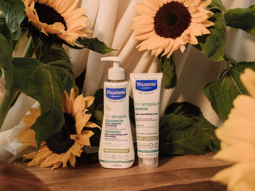 La crema Stelatopia+ para pieles atópica contiene destilado de aceite de girasol certificado BIO. - Mustela España - 10