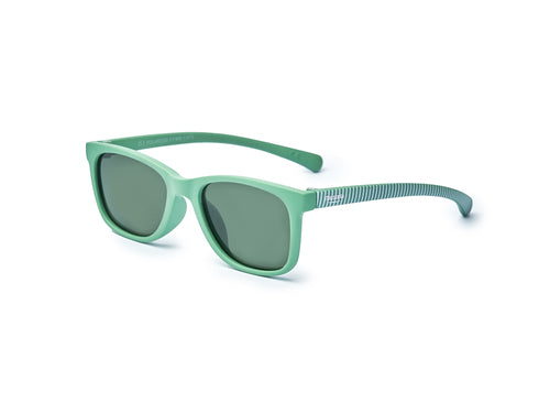 Las Gafas de sol niño Girasol 3-5 años en color verde, tienen la patilla estampada con rayas blancas y son ecológicas pues están hechas de material reciclado.  - Mustela España - 9