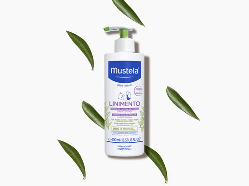 El envase de 400ml de linimento de Mustela está hecho basado en la receta tradicional con aceite de oliva virgen extra pero pasando todas las medidas de seguridad. - Mustela España - 4